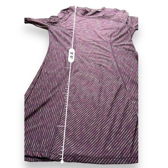Prana Alicia Scramble Purple Multi Striped Mock Neck Long Sleeve Dress Sz L - Picture 10 of 10